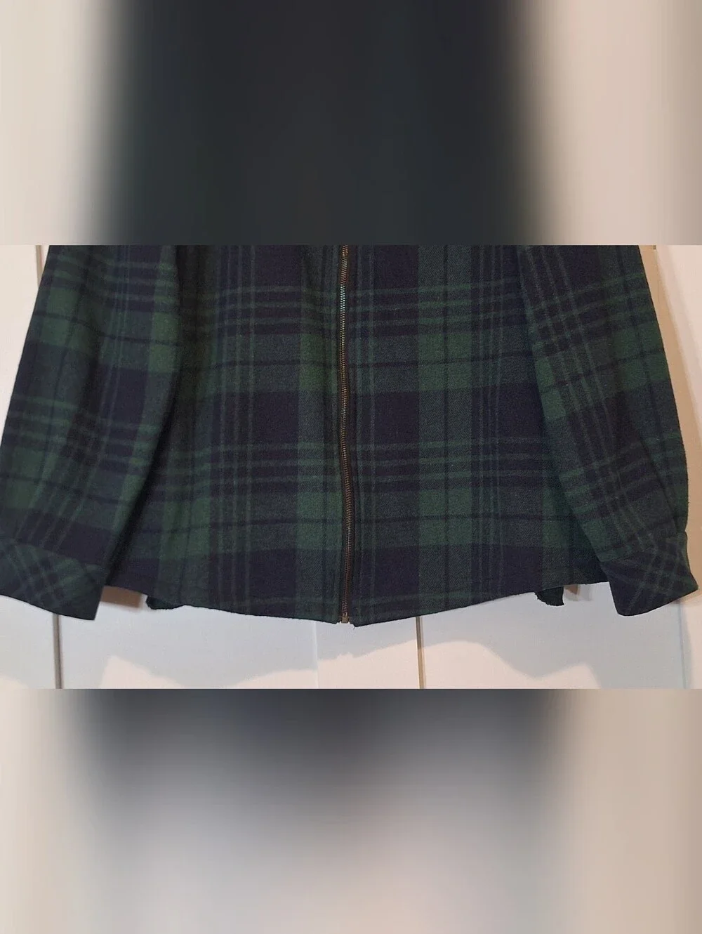 Coofandy Flannel Zip Up Hooded Jacket Sherpa Lined Green Navy Blue Plaid XL